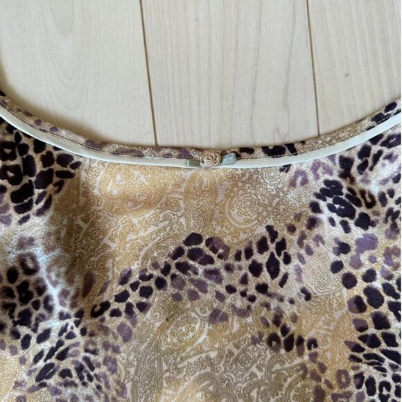 Shimmering satin slip dress bold golden leopard print Premiere Collection - Picture 4 of 8